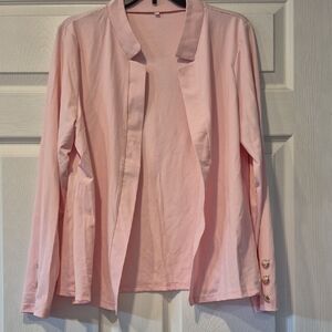 Light Pink Open Front Cardigan